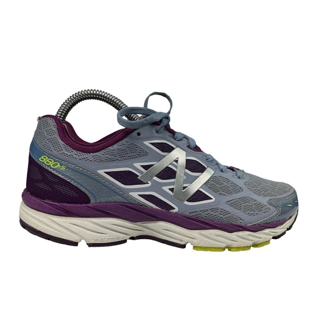 New‎ Balance Sneakers Women 8 880v5 Lace Up Running Gray Purple Shoes